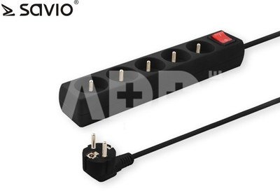 Elmak Power strip with anti-surge protection 5 outlets with ground wire, 3m Savio LZ-02