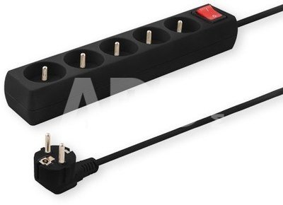 Elmak Power strip with anti-surge protection 5 outlets with ground wire, 5m Savio LZ-03