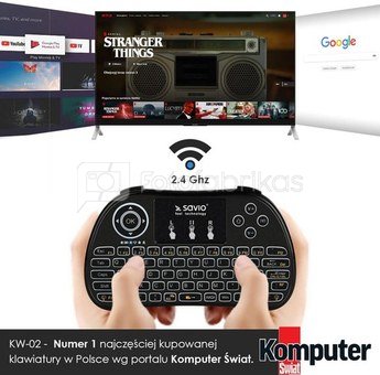 Elmak SAVIO KW-02 Wireless keyboard Android TV Box, Smart TV, PS3, XBOX360, PC