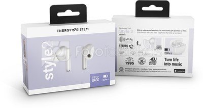 Energy Sistem Earphones True Wireless Style 2 Coconut (True Wireless Stereo, BT 5.1, Deep Bass, Charging Case)