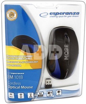 Esperanza Bezprzewodowa Mysz optyczna EM101B USB, 2,4 GHz, NANO odbiornik