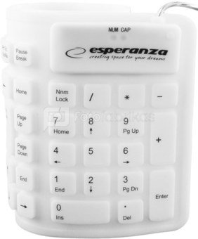 Esperanza KEYBOARD SILICONE EK126W USB/OTG FLEXIBLE WHITE