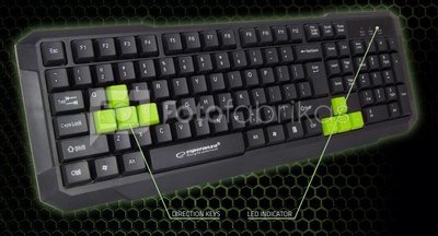 Esperanza Usb gaming keyboard aspis green
