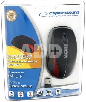 Esperanza Wireless Optical Mouse EM101R USB, 2,4 GHz, NANO receiver