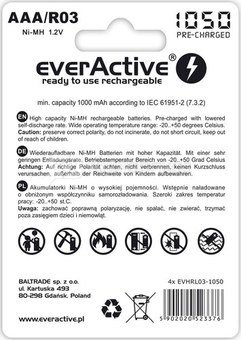 everActive BATTERIES R03/AAA 1000 mAH BLISTER 4 PCS