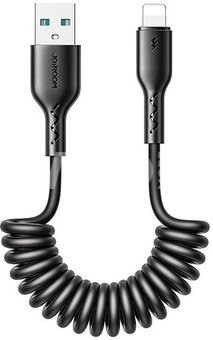 Fast Charging cable for car Joyroom USB-A to Lightning Easy-Travel Series 3A 1.5m, coiled (black)
