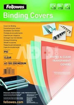 Fellowes Binding Covers A3 Clear PVC 200 Mikron