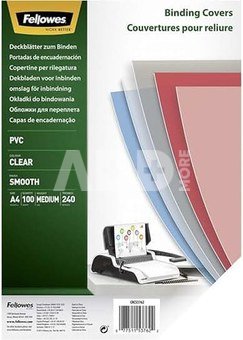 Fellowes Binding Covers A4 Clear PVC 240 Mikron