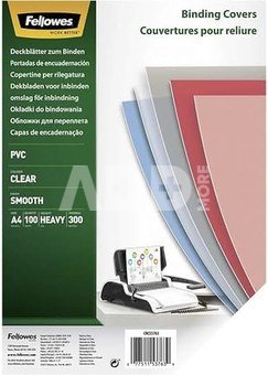 Fellowes Binding Covers A4 Clear PVC 300 Mikron