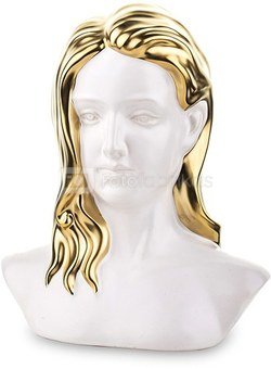 Figūra Moters veidas keramikinė baltos/aukso sp. 24x19x10 cm 136019