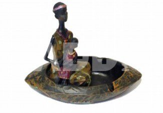 Figure Africans boat h 12 cm