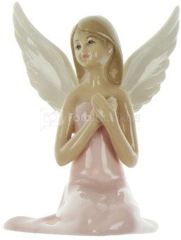 Figūrėlė Angelas rožinės spalvos keramikinis H:10 W:7,5 D:8 cm 62388 Viddop