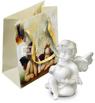 Figūrėlė angelas su širdele 4.5x4 cm maišelyje 75168 polirezininis ddm