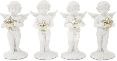 Figūrėlė angeliukas su auksine žvaigždute 10x5x4,5 cm 117168 (4) ddm