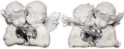 Figūrėlė du angelai su širdele H:5 W:7 D:4 cm. 77346 (2) zzz
