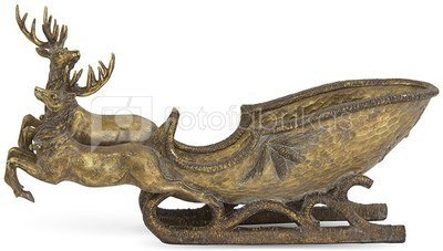 Figūrėlė Elniai su rogutėmis aukso sp. polirezin. 33x63x16 cm 120414 KLD noback