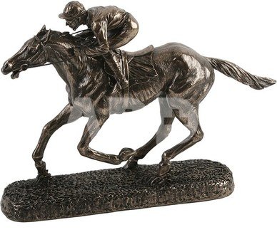 Figūrėlė jojikas su žirgu bronzos spalvos H:19 W:27 D:6 cm 59078