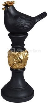Figūrėlė Paukštelis ant kolonos juoda/aukso 14x12x31 cm 9042