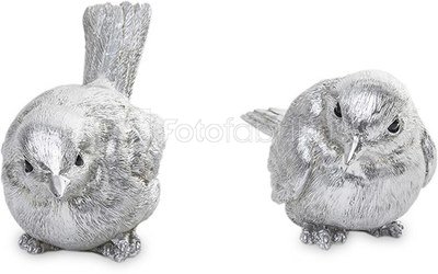 Figūrėlė paukštelis sidabro sp.7x5,5x11,5 + 6,5x5,5x11,5 cm (2) 125424