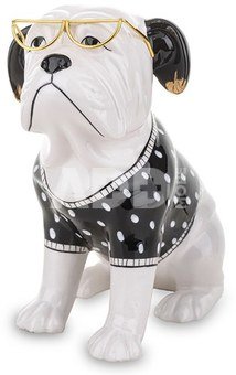 Figūrėlė Šuo keramikinė baltos/juodos sp. 16x14x9 cm 141486
