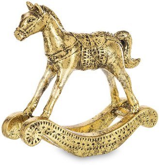 Figūrėlė Supamas arkliukas aukso sp. polirezin. 20x21x6 cm 159733