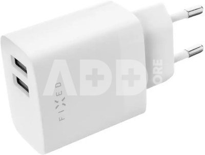 Fixed Dual USB Travel Charger 17W and USB/USB-C Cable FIXC17N-2UC-WH Fixed