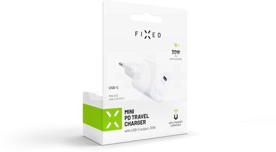 FIXED Mini USB-C Travel Charger 30W, White