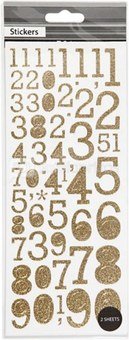 FOCUS GLITTERSTICKERS GOLD NUMBERS