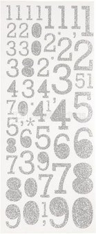 FOCUS GLITTERSTICKERS SILVER NUMBERS