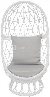Fotelis pintas su pagalvėle baltas ABI0343