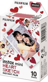 Fujifilm fotoplokštelės Instax Mini 1x10 Heart Sketch