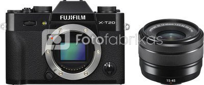 Fujifilm X-T20 + 15-45mm Kit, black
