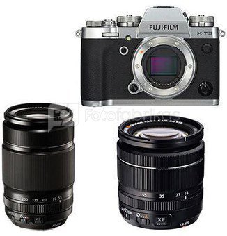 Fujifilm X-T3 + 18-55mm + 55-200mm Kit - Pilkas