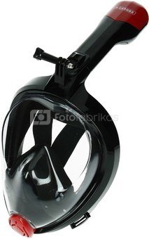 Caruba Full Face Snorkel Mask Swift   foldable + action cam mount (black   L/XL)