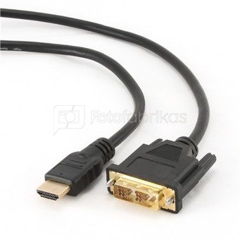 Gembird HDMI to DVI male-male cable with gold-plated connectors, 3m