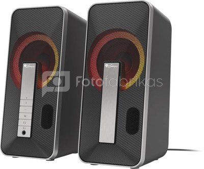 Genesis Computer Speaker Helium 100BT RGB Gaming Speakers, Bluetooth, Silver/Black
