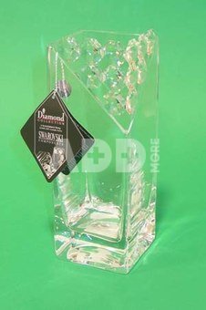Glass vase with crystal