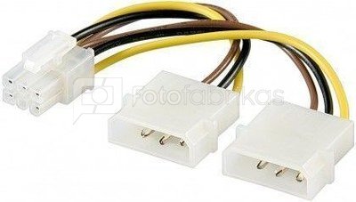 Goobay 51360 Power cable/adapter for PC graphics card; 6-pin PCI-E/PCI Express, 0.15 m
