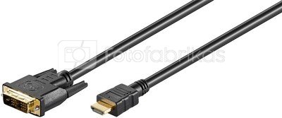 Goobay DVI-D/HDMI cable, gold-plated HDMI to DVI-D, 2 m