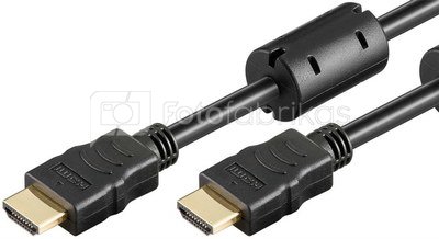 Goobay 31911 High Speed HDMI™ Cable with Ethernet (Ferrite), 10m, Black