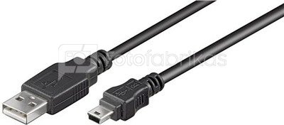 Goobay USB 2.0 Hi-Speed cable USB 2.0 male (type A), USB 2.0 mini male (type B, 5-pin), 1.5 m, Black