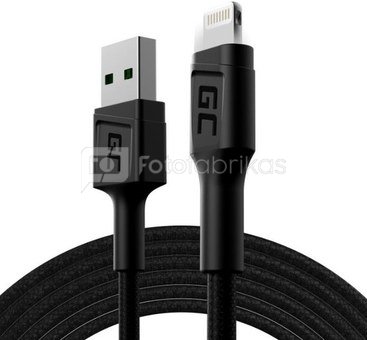 Green Cell Cable Ray USB-Lightning 200cm, LED backlight