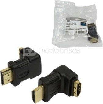 HDMI Adapter small size, AM to AF in 90 degree Logilink