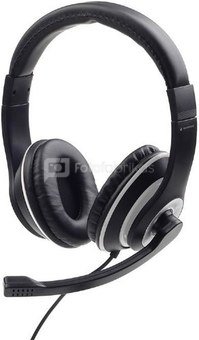 Gembird MHS-03-BKWT Stereo headset, Black with white ring