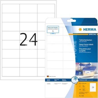Herma Deep Freeze Labels 66X33,8 25 Sheets DIN A4 600 pcs. 4389