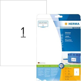 Herma Labels 210X297 25 Sheets DIN A4 25 pcs. 5065