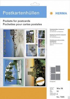 Herma Postcard Pockets 10x15 10x4 Sheets transparent 7695