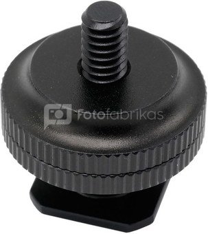 Caruba hotshoe adapter   Universal hotshoe   > 1/4" male schroefdraad (met spacer) black