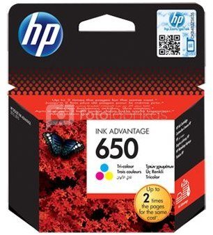 HP 650 ink cartridge tri-col 200p Blis