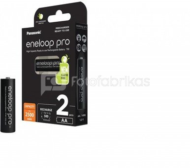 Rechargeable batteries Panasonic ENELOOP Pro BK-3HCDE/2BE, 2500 mAh, 500 (2xAA)